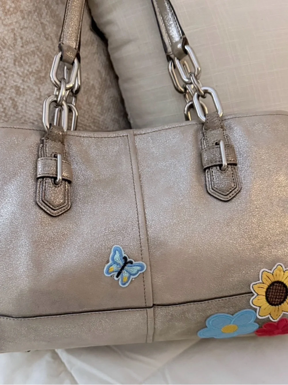 COACH Chelsea Jayden Custom Carryall Champagne Gold Metallic